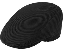 Flatcap met voering, Flatcap Fiebig Corduroy zwart maat 59