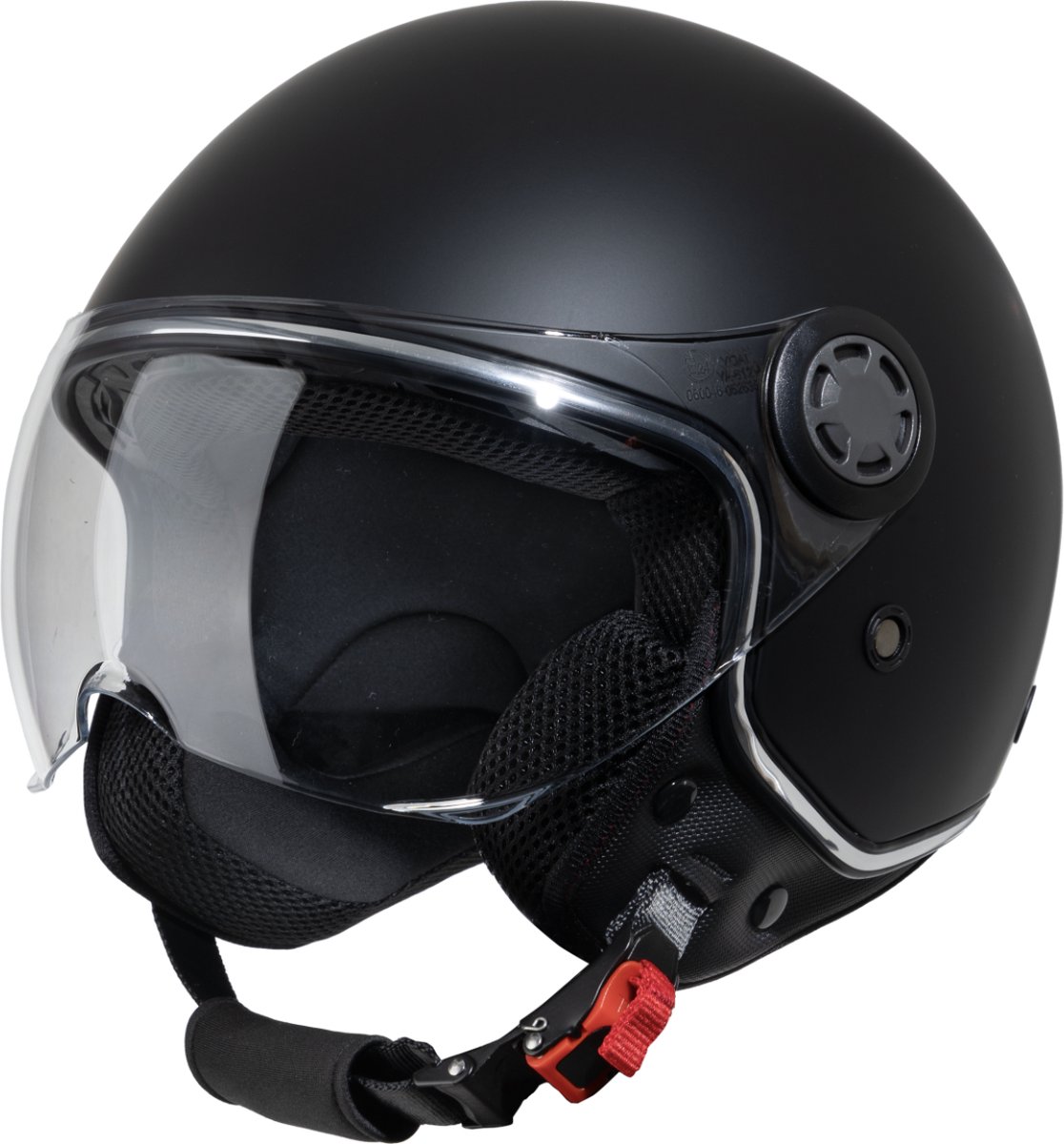 VINZ Taranto Jethelm / Scooter Helm | ECE 22.06 Goedgekeurd | Geschikt voor Scooter, Snorfiets en Motor - Mat Zwart - L