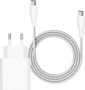20w usb C power adapter - met usb C kabel - snellader - usb C naar usb C - wit - 2m