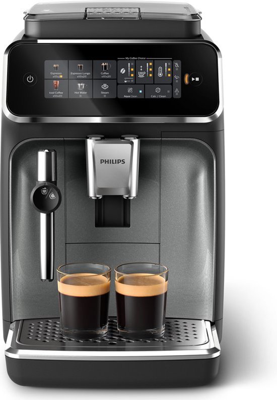 Philips 3300 Series EP3329/70 - Espressomachine - 4 Soorten Koffie + Heet Water - Black Panthera - + AquaClean Filter