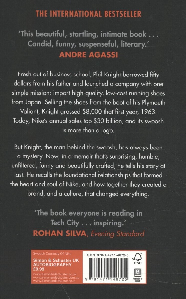 Shoe Dog - back cover