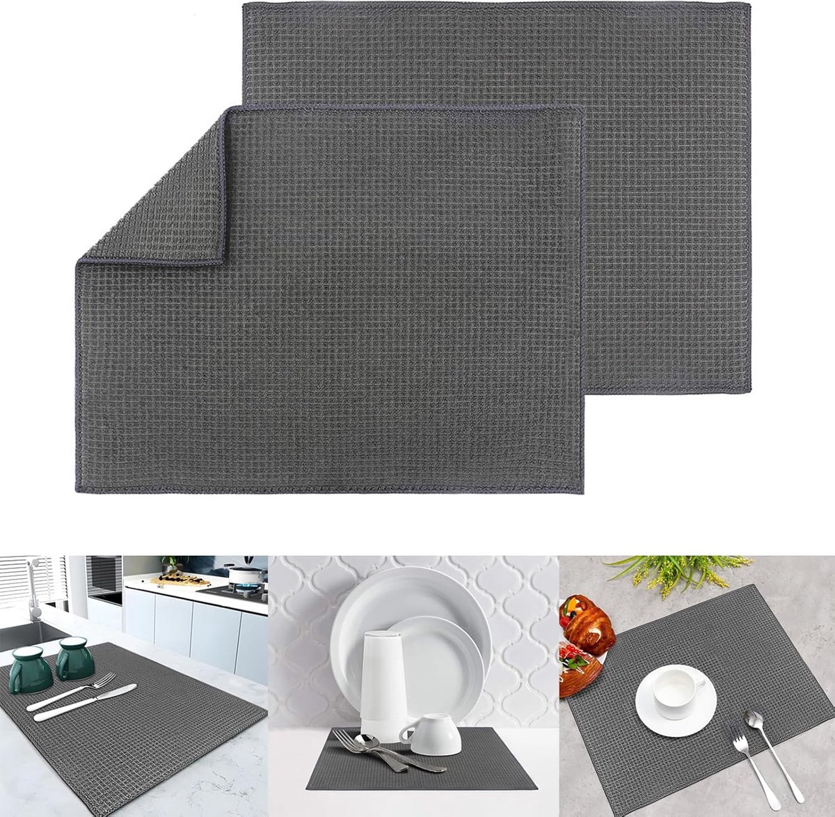 Goedkoopste Inovra ® Absorberende Microvezel Droogmat Set voor Keuken en Werkblad Bescherming
