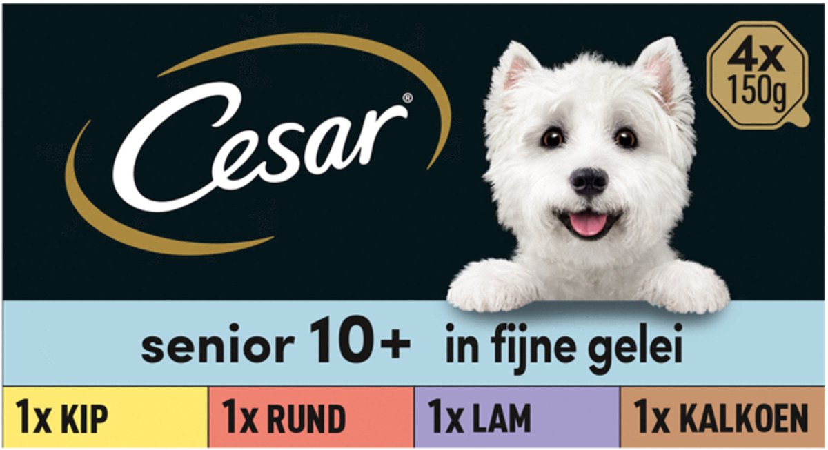 Cesar Cesar Alu Multipack Senior - Hondenvoer - 4x150 g