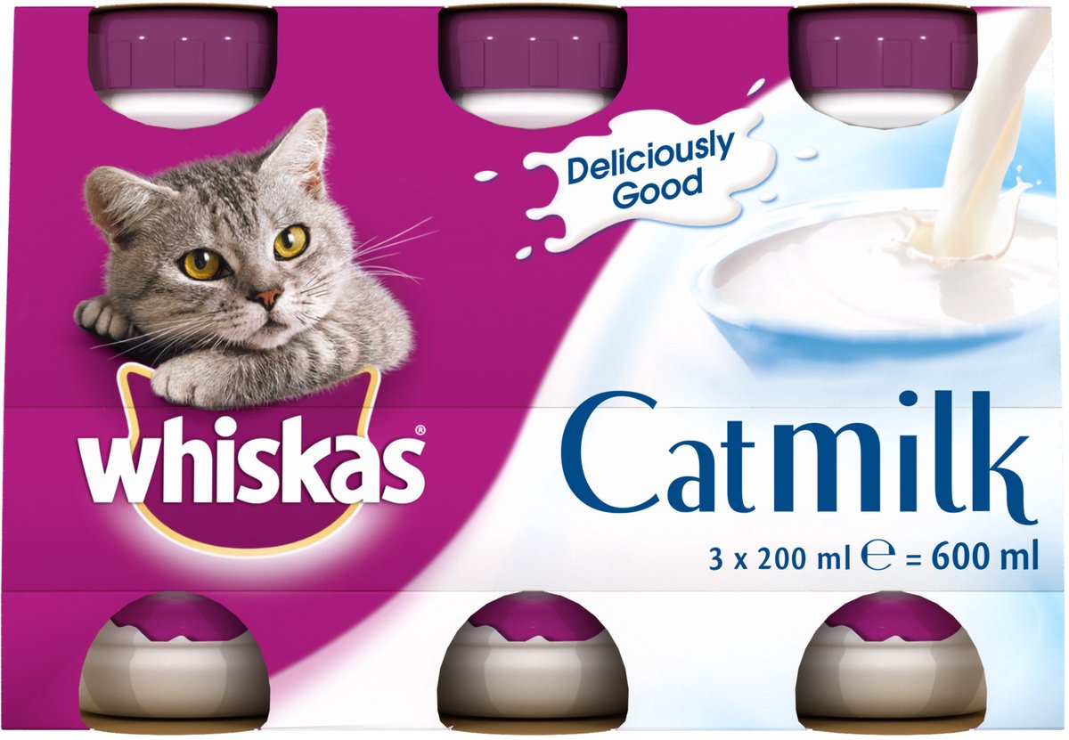 Whiskas Catmilk Flesjes - Kattenmelk - 1 x (3 x 200 ml)