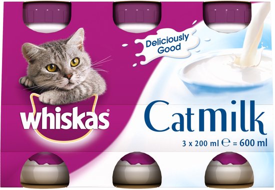 Whiskas Catmilk Flesjes - Kattenmelk - 1 x (3 x 200 ml)