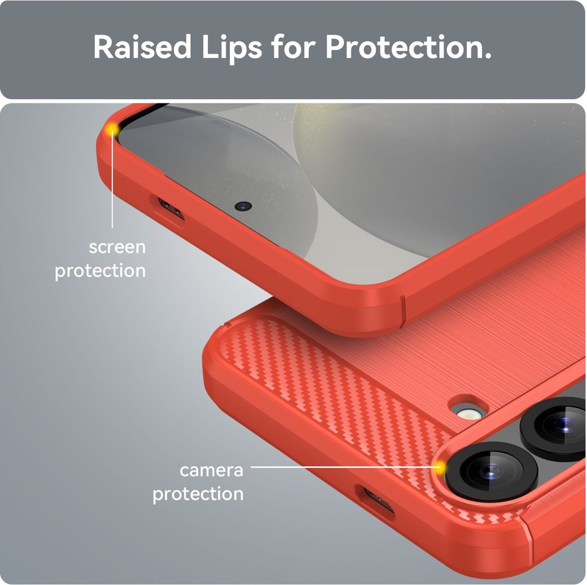 Mobigear Hoesje geschikt voor Samsung Galaxy S25 Plus Telefoonhoesje Flexibel TPU | Mobigear Brushed Slim Backcover | Galaxy S25 Plus Case | Back Cover - Rood