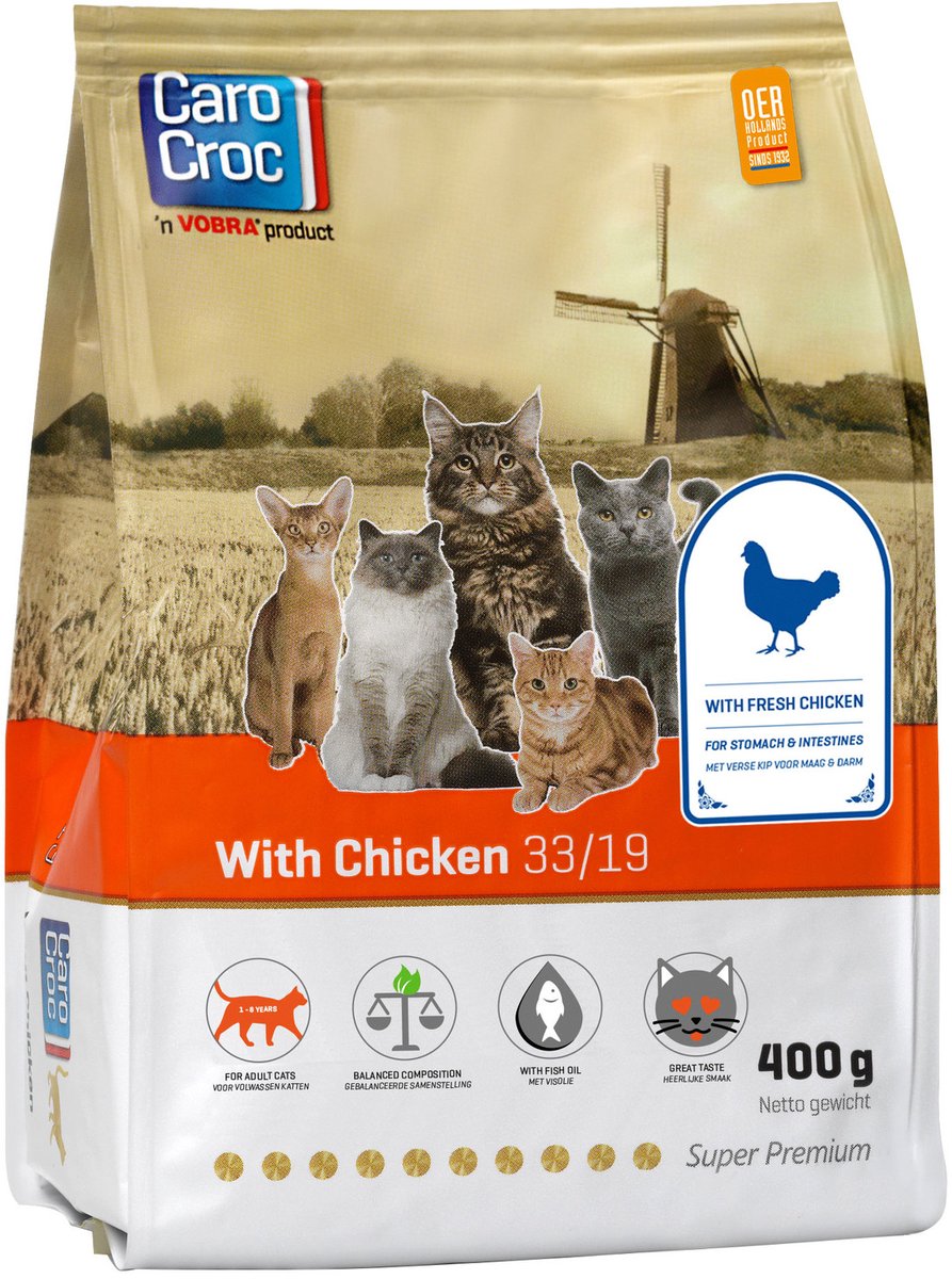 CaroCroc Carocroc With Chicken - Gevogelte/Rijst/Granen - Kattenvoer - 400 g