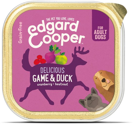 Edgard & Cooper Kuipje Honden Natvoer Hondenvoer Wild - Eend 150 gr