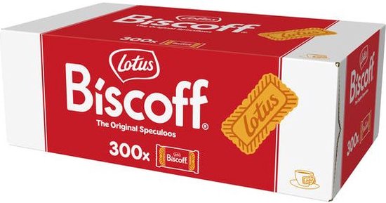 Doos met Lotus Biscoff koekjes, 300 stuks.
