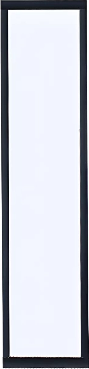 Vente-unique Glazen binnenraam van aluminium met poedercoating - 30 x 105 cm (B x H) - Zwart - BAYVIEW