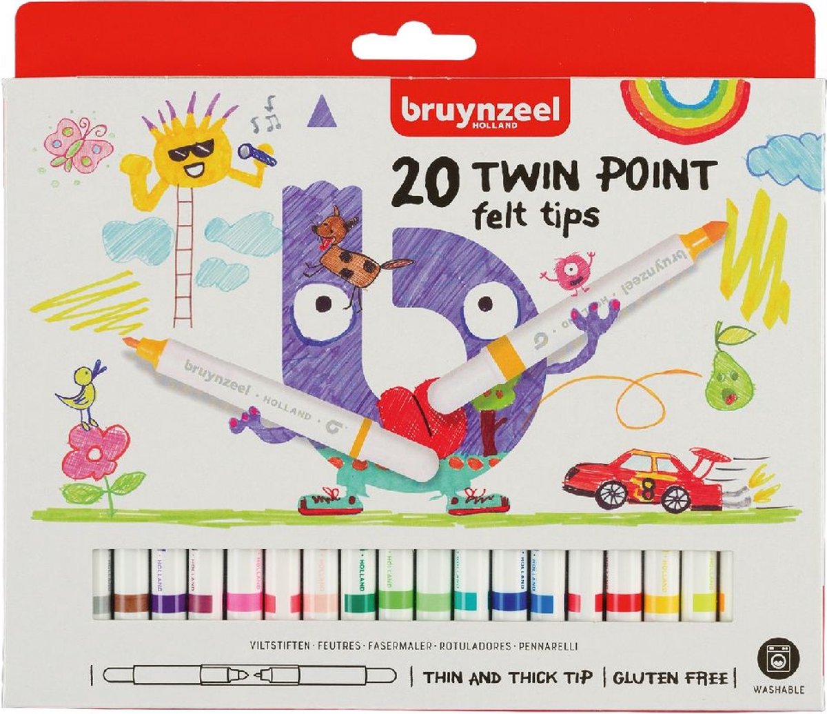 Bruynzeel Kids Twin Point viltstiften set 20 — afbeelding 9