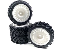 Absima 1:10 Rallywagen Rally Block Complete wielen Zwart 4 stuk(s)