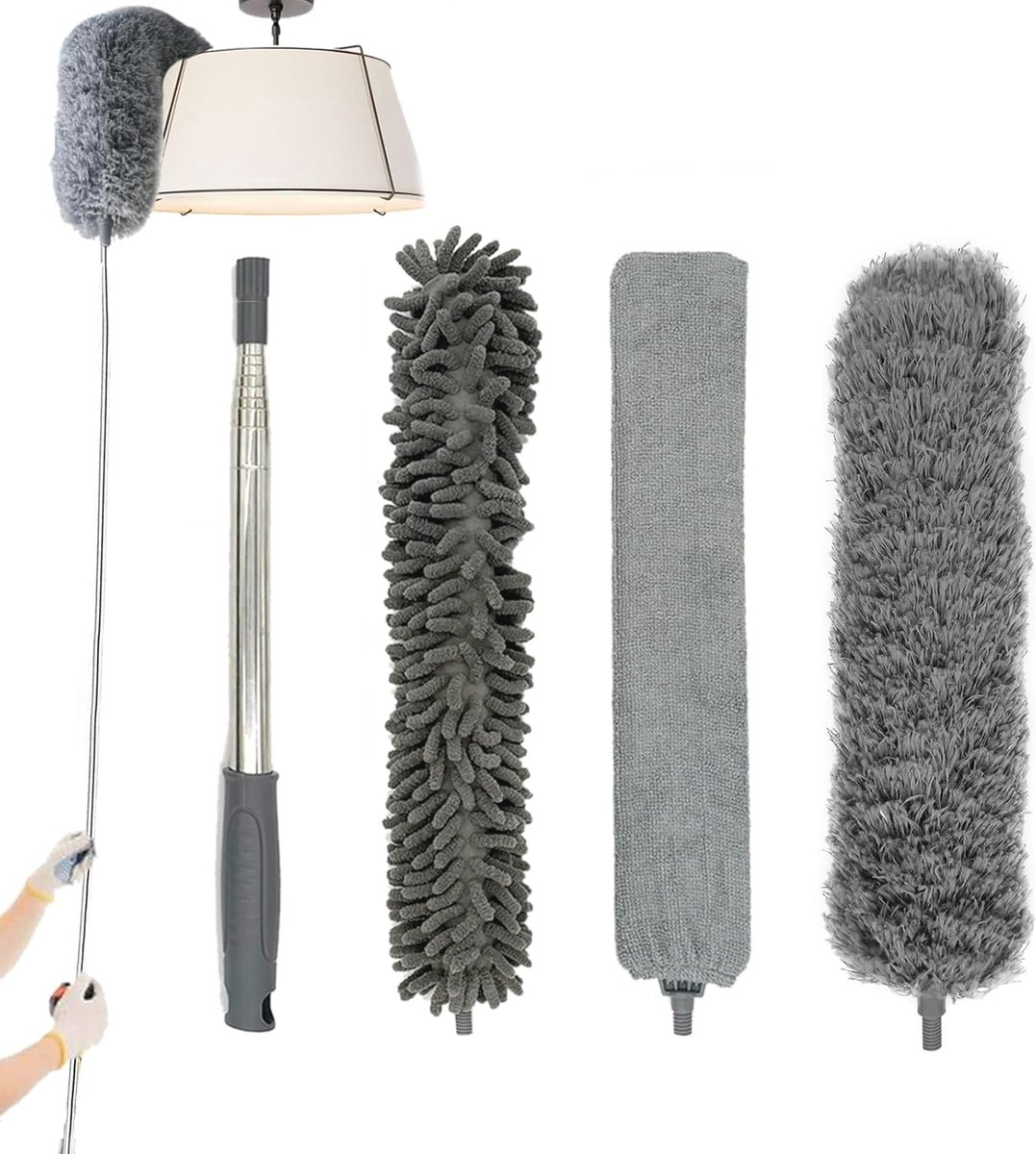 Goedkoopste Telescoop Plumeau - Uittrekbare Stofdoek en Spinnenwebverwijderaar - Wasbaar en Buigbaar