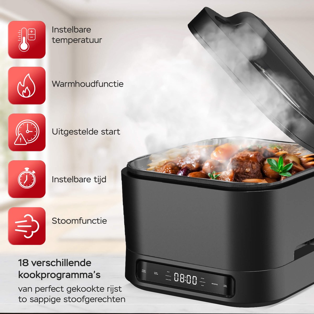 TurboTronic DMC20 Multicooker 4L - Rijstkoker - Stoomkoker - afbeelding 3