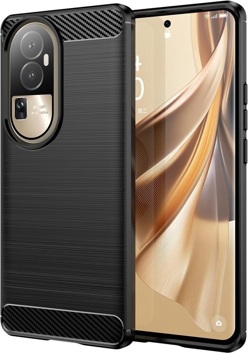 Coverup Hoesje - Geschikt voor OPPO Reno10 / Reno10 Pro Hoesje - Coverup Armor Brushed TPU Back Cover - Zwart