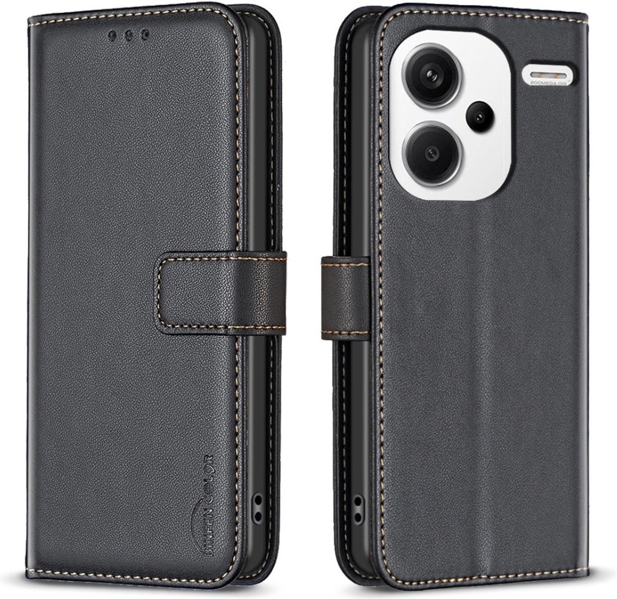 BINFEN Hoesje - Geschikt voor Xiaomi Redmi Note 13 Pro+ 5G Hoesje - BINFEN Book Case - Zwart