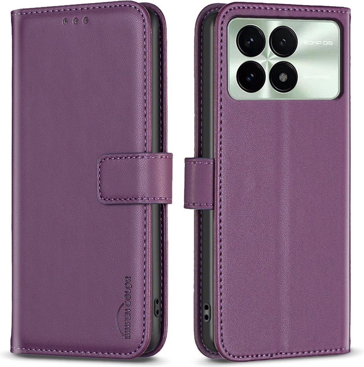 BINFEN Hoesje - Geschikt voor Xiaomi Poco X6 Pro 5G Hoesje - BINFEN Book Case - Paars