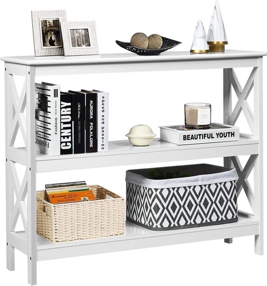 COSTWAY Table Console d'Appoint Industrielle à 2 Niveaux