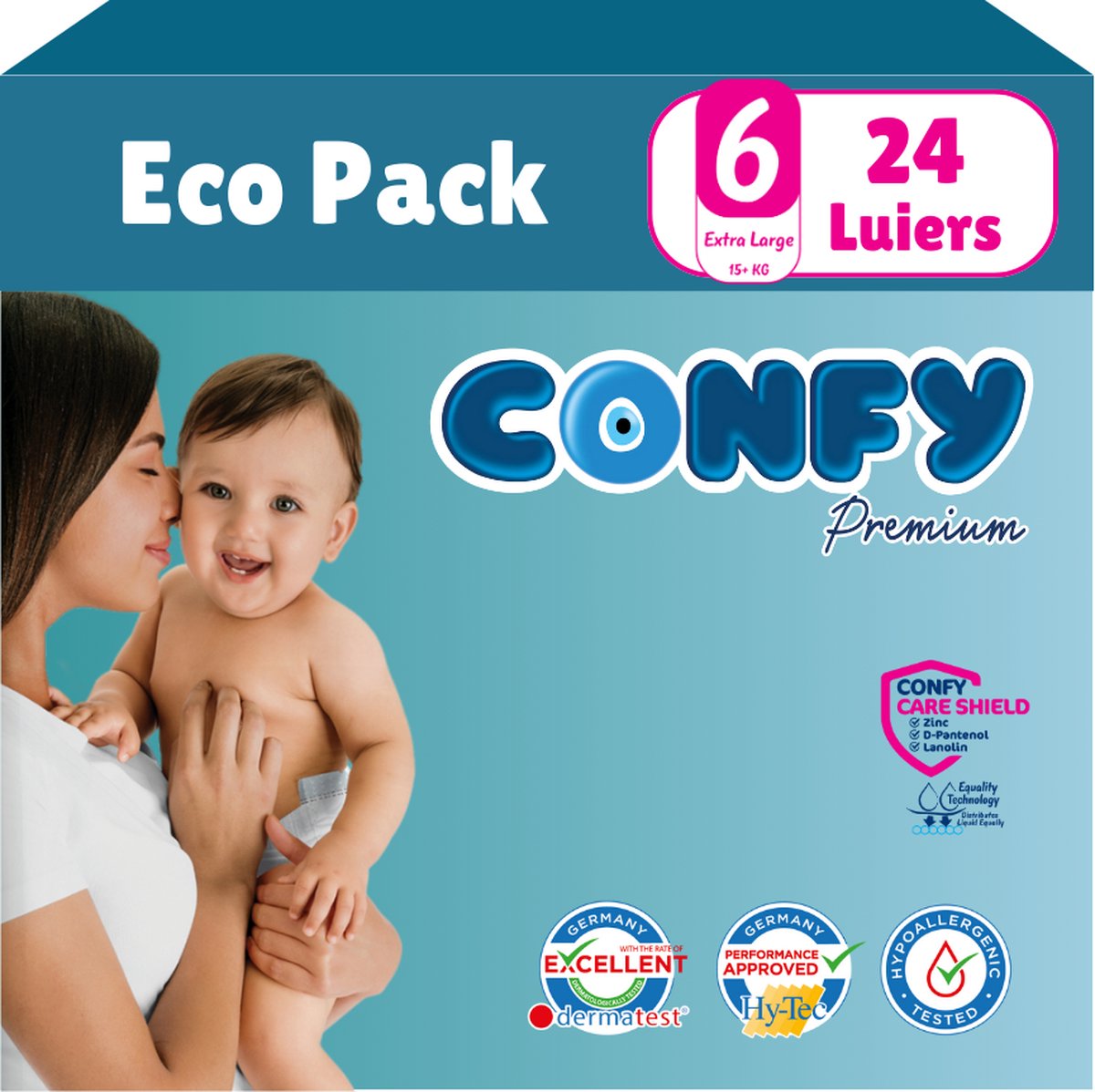 Goedkoopste Confy Premium - Maat 6 - (15 kg) - 24 Luiers