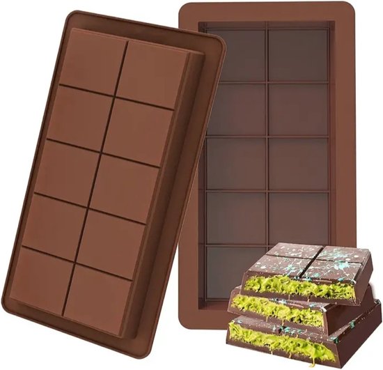 Generisch 2 Stuks Chocoladevorm Siliconen Diep Dubai Chocolade Vorm Mallen Antiaanbaklaag