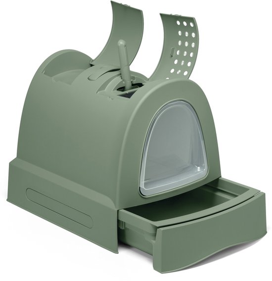 Imac bac à litière zuma avec tiroir vert 56x40x42,5 cm