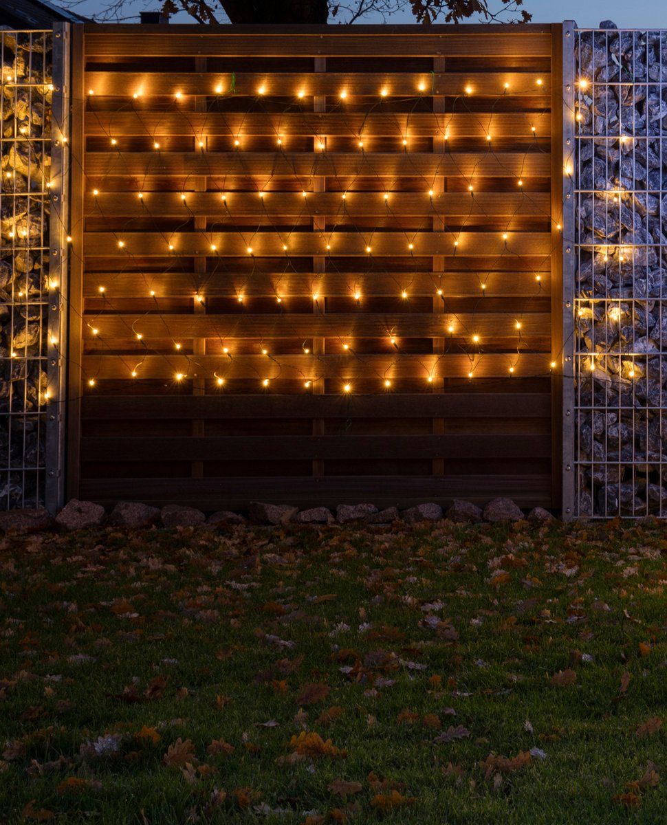 FlinQ Netverlichting Buiten - Net Kerstverlichting - Warm Wit - Lichtnet met 300 LED - Sfeervolle Gordijnverlichting - Kerstnet Lichtgordijn
