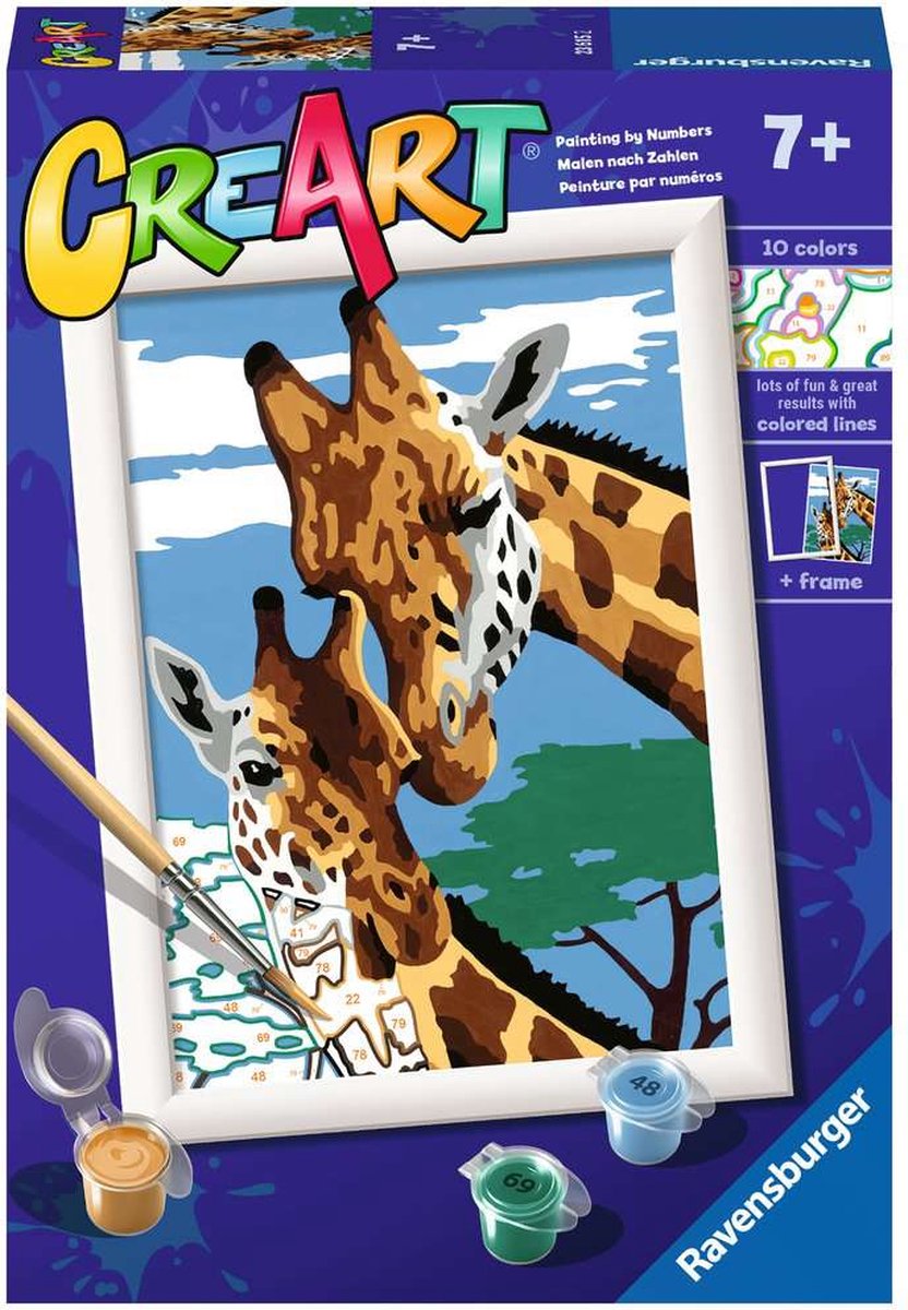 Ravensburger CreArt Cute Giraffes - Schilderen op nummer voor kinderen — afbeelding 5