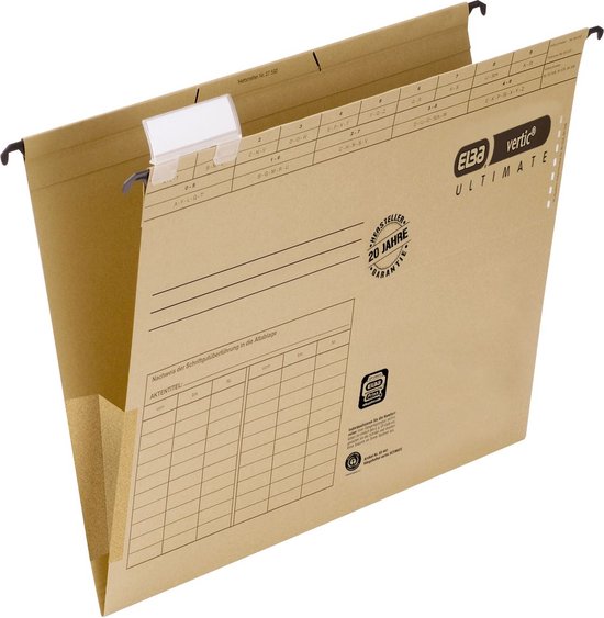 ELBA Vertic Ultimate hangmappen A4, van gerecycled karton, natuurbruin, pak van 50