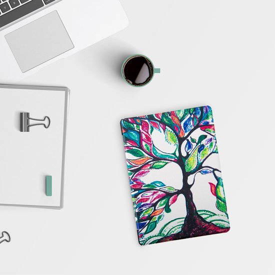 Lunso Geschikt voor Kobo Aura H20 Edition 2 hoes (6.8 inch) - sleepcover - Kleurrijke Boom - (niet voor de Kobo Aura edition 2) van Lunso — afbeelding 5