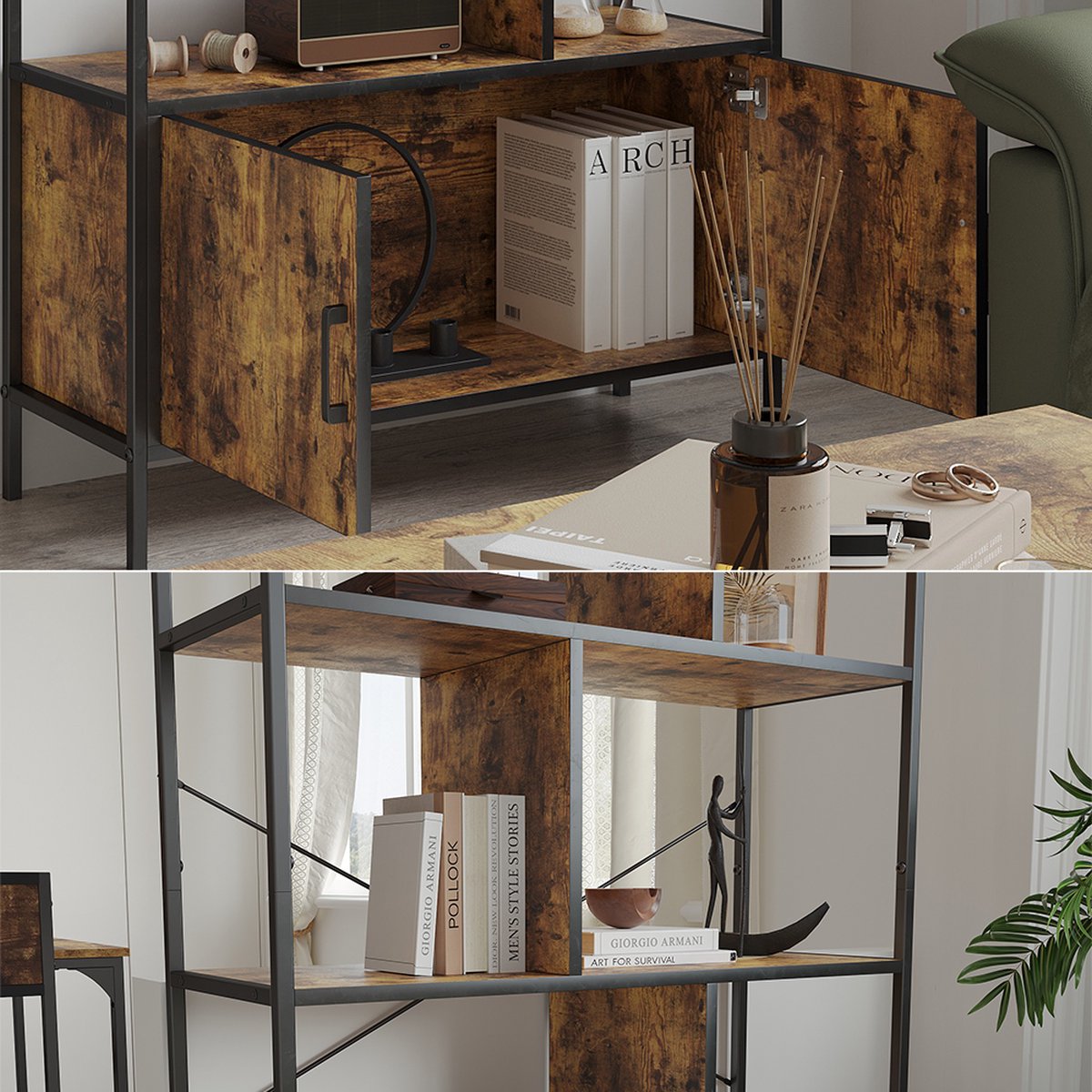 Vicco Divisor de ambientes Fyrk, Madera antigua, 120 x 120 cm