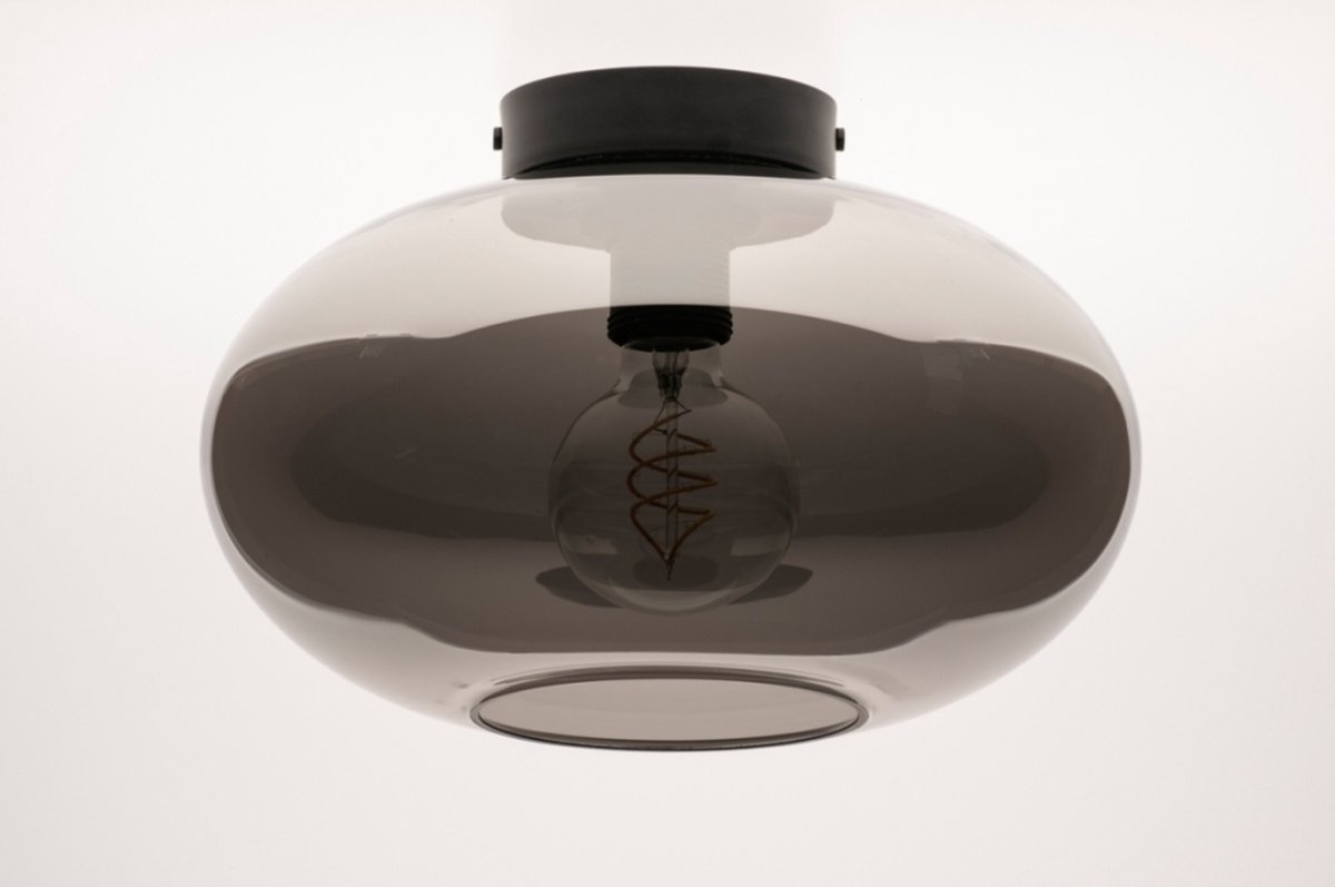 Lumidora Plafondlamp 74016 - Plafonniere - OSLO - E27 - Zwart - Grijs - Metaal - ⌀ 30 cm