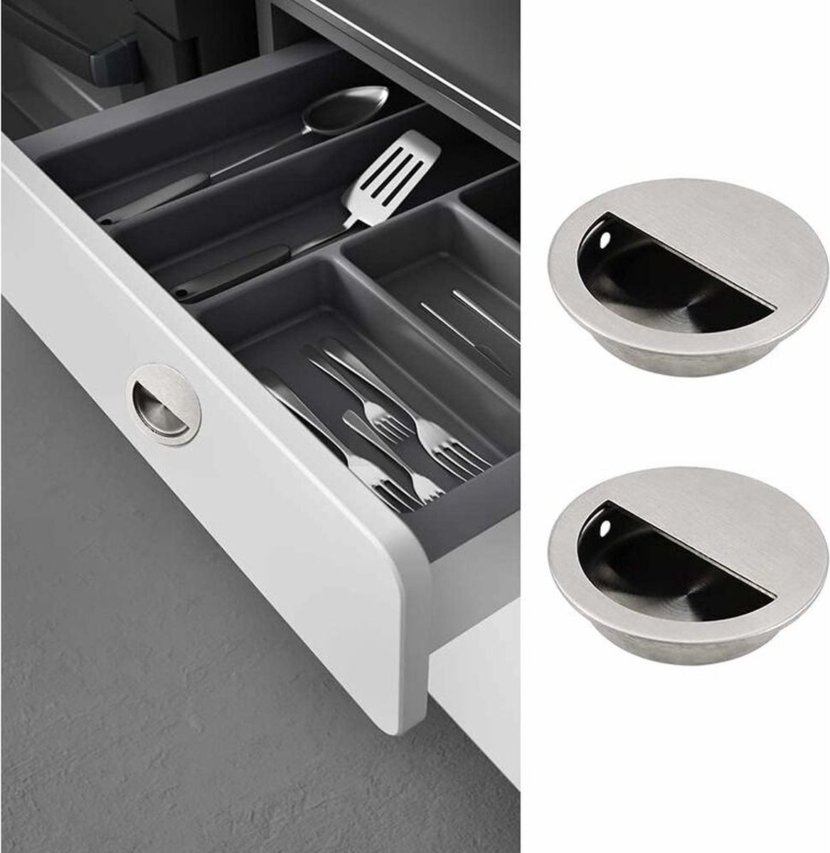 handgrepen voor keukendeuren, Verzonken handgreep, zinklegering kasthardware verzonken trek, verzonken onzichtbare platte vingertrek met 2 schroeven for schuifdeurlade en kast (128 mm) (Size : 128mm