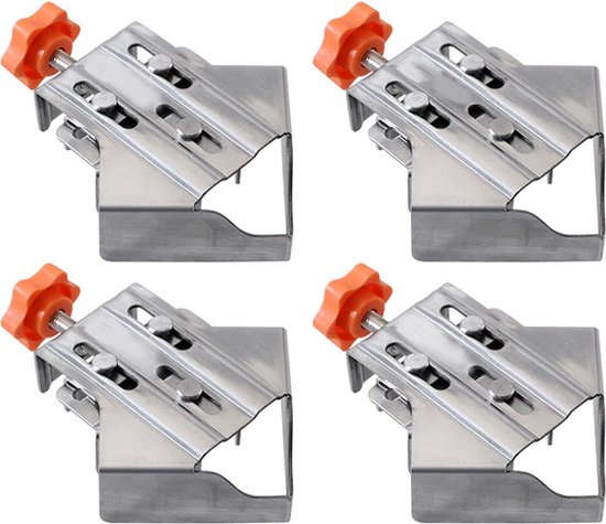 Pince à angle droit à 90 degrés en acier inoxydable, 4 pièces, avec mâchoire pivotante, Joint Quick pour le travail du bois, projets de DIY .