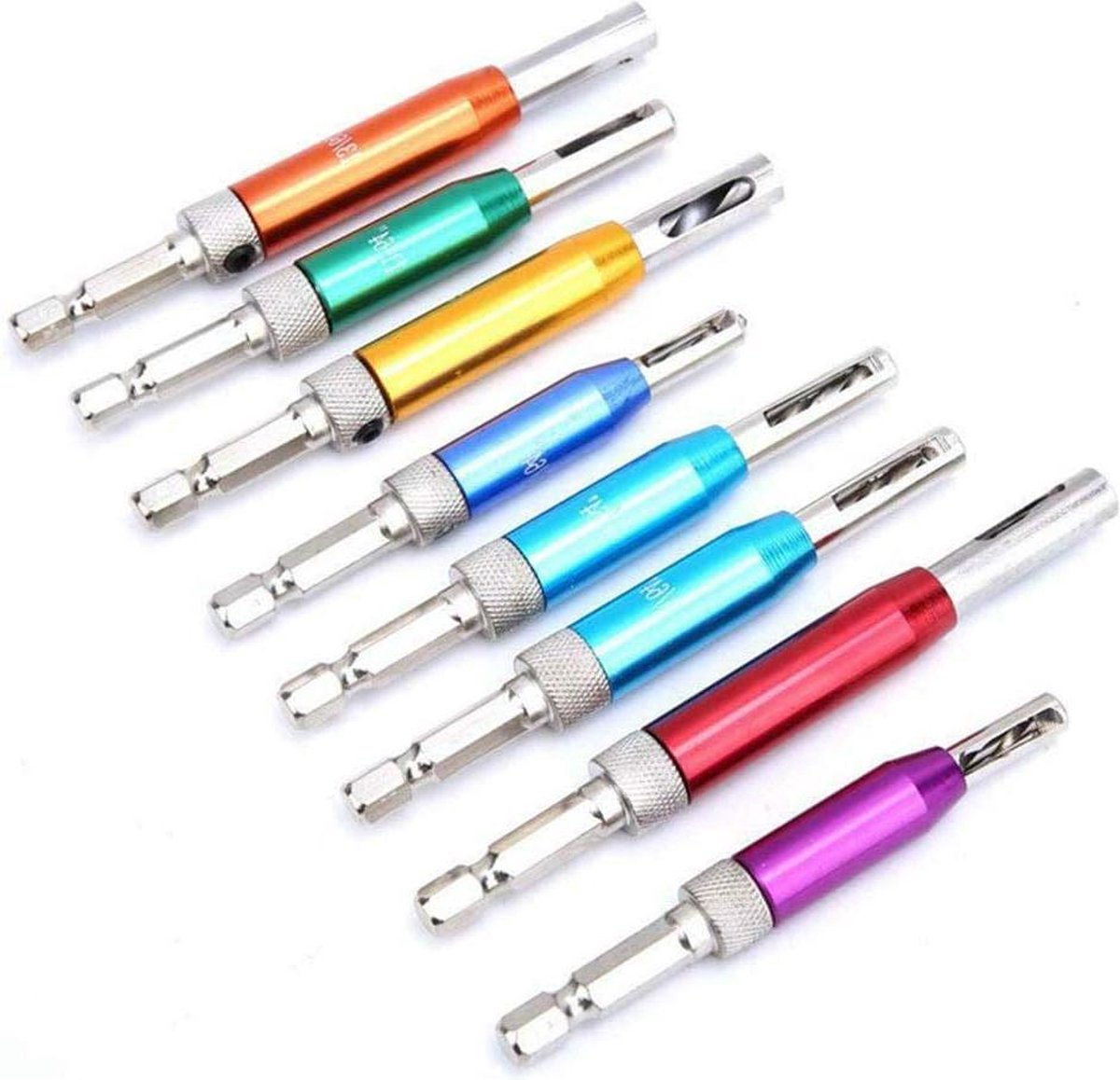 8Pcs Hinge Hole Puncher Center Drill Bit Set - Tapper Core Hole Puncher - Content Needed .