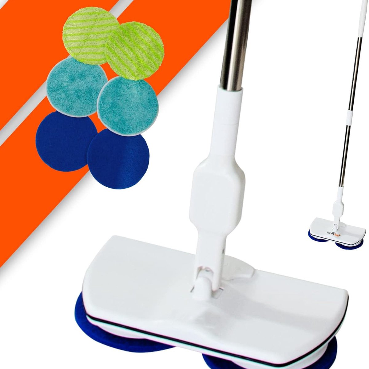 White-Label® Elektrische Dweil Vloerreiniger - Dweilsysteem - Mop - Wit