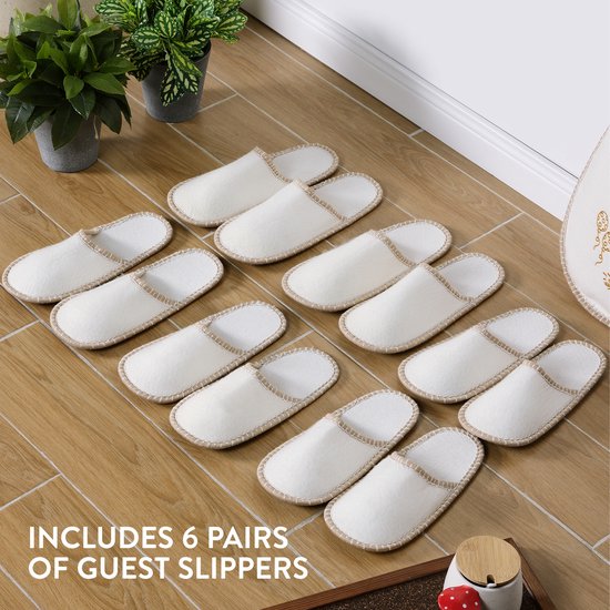 JEMIDI 6 Gasten Pantoffels Antislip Universele Paar Huissloffen Comfortabel Ophangbaar Slippers Voor Binnen Grijs 118 1574427