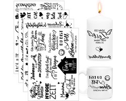 Rub On Stickers Transfers Spreuken Raysin Keraflott - 4 Stuks voor Meubels Glas Hout - DIY Decoratie - Rub On Folie Stickers - Home .