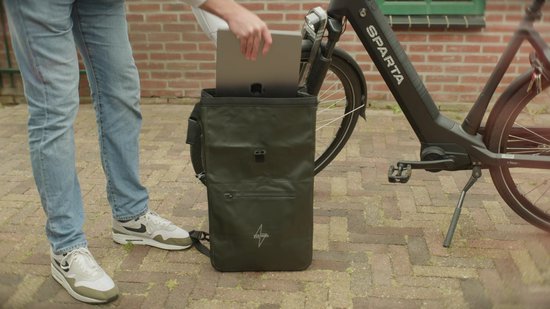 Voltano Luxe Fietstas / Rugtas 28L - Mint Groen - Enkele Pakaftas - 100% Waterdicht - Met Laptop Compartiment