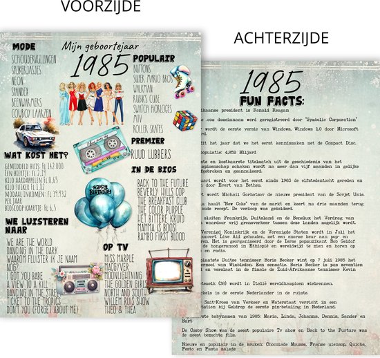 Trendy hippe verjaardagskaart met grote
