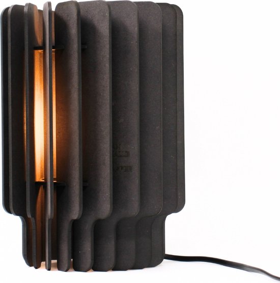van Tjalle en Jasper Nova Tafellamp - Zwart MDF - DIY Tafellamp met E27 Fitting