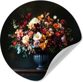 WallCircle® - Papier peint cercle 50x50 cm - Stickers muraux Groot - Fleurs - Vase - Bouquet - Cercle mural salon - Cercle mural chambre - Décoration de chambre autocollante - Accessoires de Décoration murale