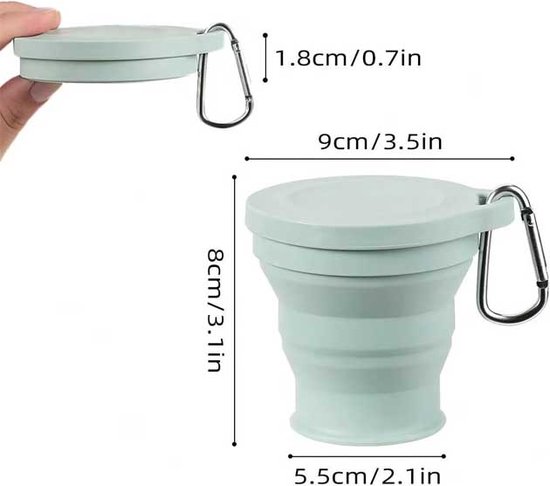 Opvouwbare Beker - Koffiebeker - Camping - Reisbeker - Mok - Sleutelhanger — afbeelding 4