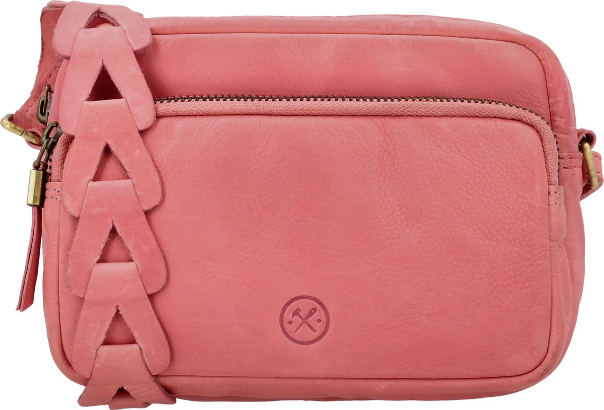 Hide & Stitches Daydreamer Crossbody Schoudertas - Leren Dames Tas - Lichtroze