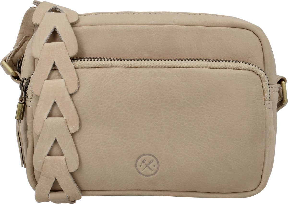 Hide & Stitches Daydreamer Crossbody Schoudertas - Leren Dames Tas - Crème