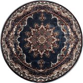 Tapis oriental Ispahan Nain - Poils courts - Tapis Vintage Classique - Rond - Blauw / Multi- 200 CM ROND