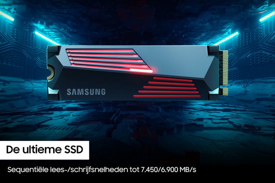 Samsung 990 PRO - Interne SSD met Heatsink - PCIe 4.0 - NVMe M.2 - PS5 Compatibel - (Gamers Pack) - 4 TB