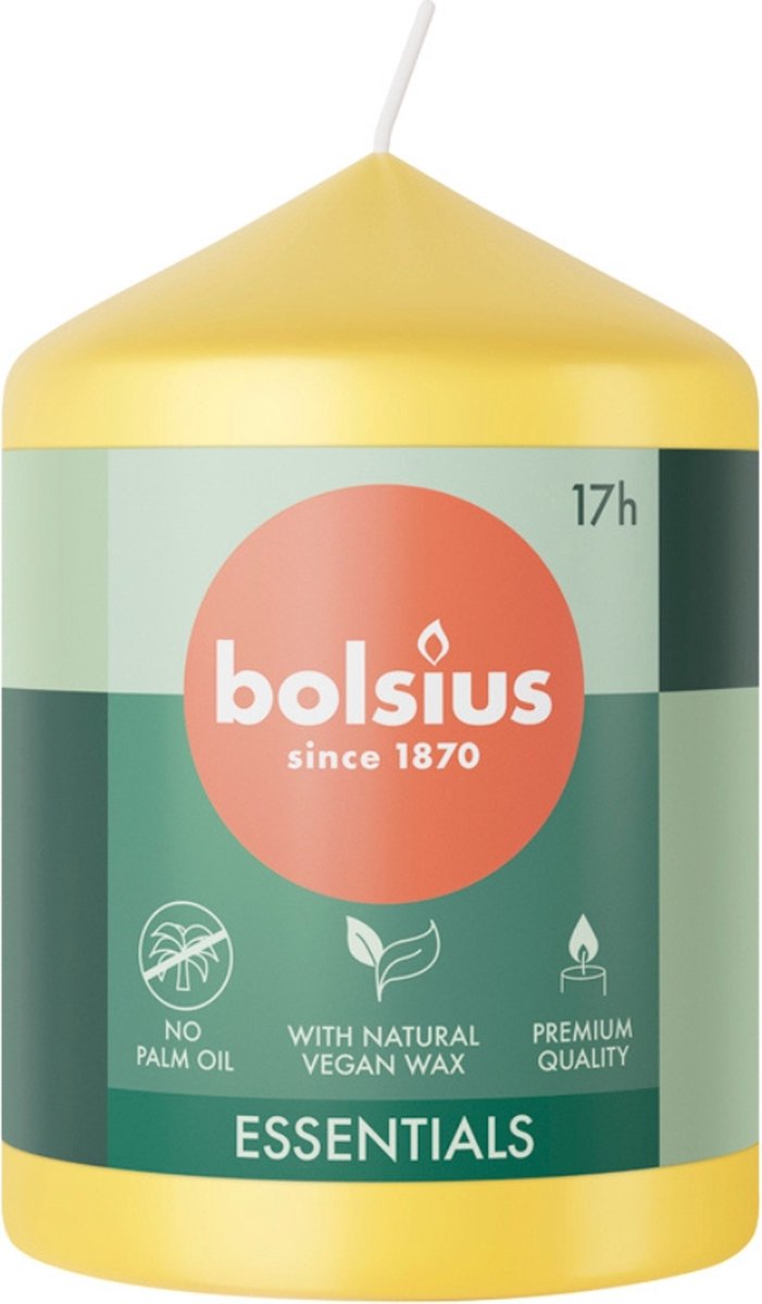 Bolsius - Stompkaars - Essentials - 80/58 - 1 Stuk - Sunny Yellow