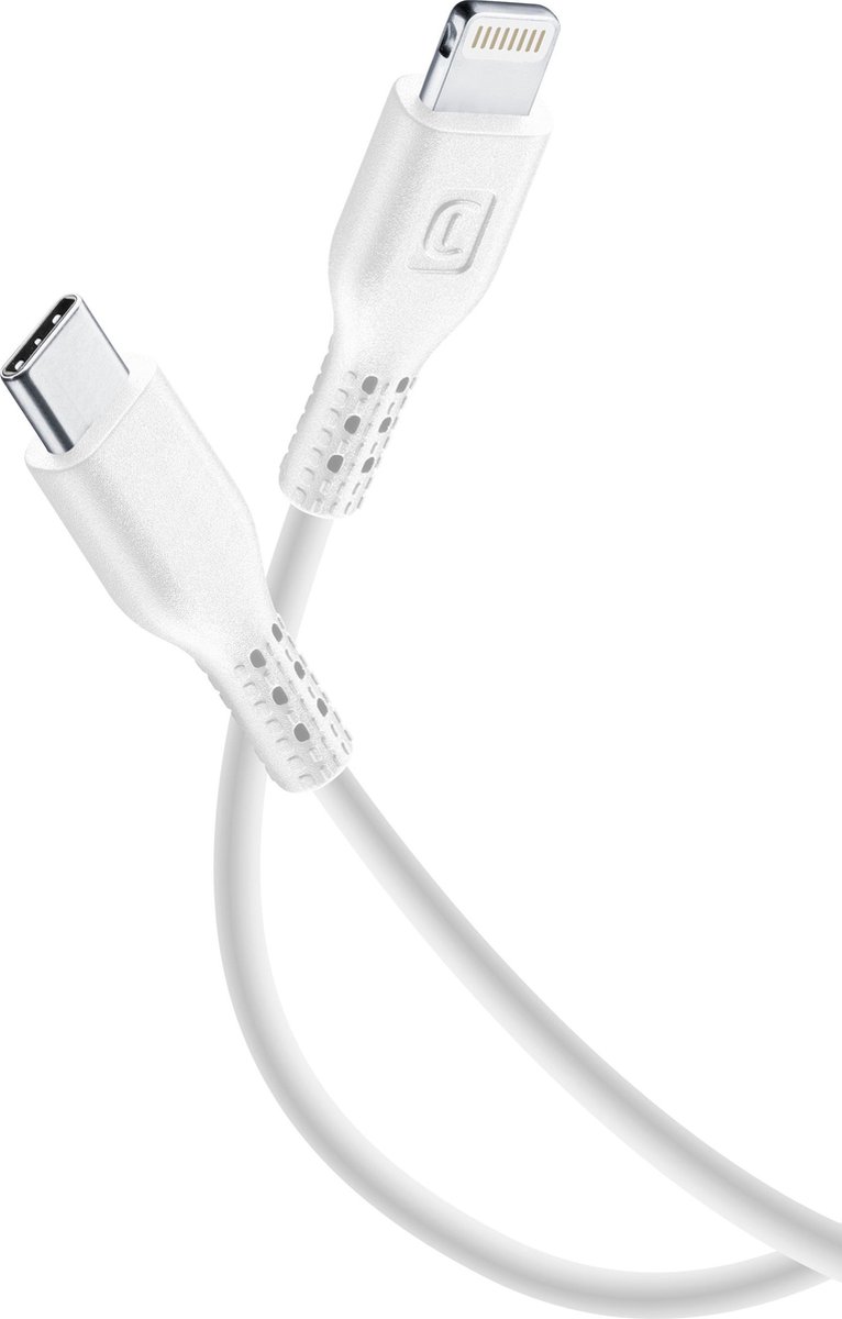 Cellularline - Usb kabel, usb-c to Apple lightning 1,2m, wit