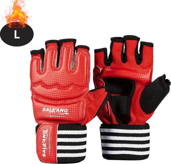 Gants MMA Bovista - Gloves - Gants de sparring - Hommes - Femmes - Grappling - Gants de boxe - Gants de combat - Rouge - L