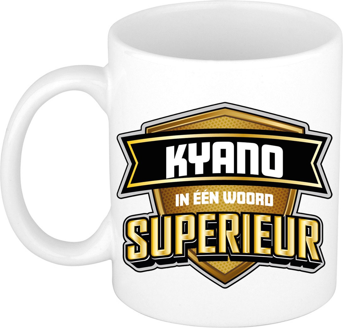 Bellatio Decorations Naam mok Kyano - wit - Superieur - keramiek - 300 ml - collega beker - cadeau